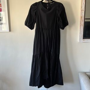 Zara Poplin Tiered Midi Dress